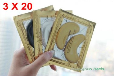 Collagen Crystal GOLD BLACK MUD Eye Mask Deep Moisture Anti wrinkle bags patches 3x 20