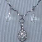 925 Silver Pentacle Scalloped Chain Wiccan Necklace Nomadic