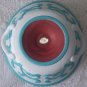 Chic Turquoise & White Scroll Compote Vintage Urn, Pedistal Bowl or Planter