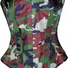 Camouflage Army CORSET BASQUE HEAVY LACING STEEL BONED  basic