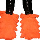 Fluffy ORANGE Neon UV tutu Leg warmers Boot Cover danc
