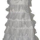 White Fancy Tutu Glitter Dress costume wedding party UV dance club disco