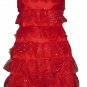 Red Fancy TUTU Dress Glitter costume dance club disco wedding evning party fancy dress