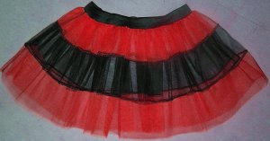 RED TUTU SKIRT PETTICOAT DANCE RAVE PARTY CLUB LADY BUG