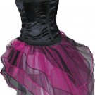 UV Neon Hot Pink Black Peacock Tutu Skirt Bustle Petticoat tone dress dance rave hen Clubwear party