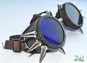 Cyber Goth Goggles Glasses 10 Spikes CyberPunk Industrial Noise Dark Wave 13