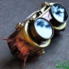 Steampunk Goggles Glasses Cyber post Apocalypse mad professor Gear wheels watch