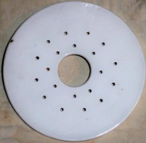 Antique White Round Butter Dish Insert RARE!