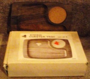 Rare 60's Retro Coaster Trays in Original Box