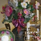 Antique Vase Filled w/Spring Floral Silks 28"