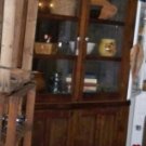 Antique C1850 Primitive Pegged Corner Cupboard 72"