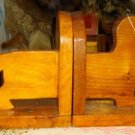 Vtg 30's Handcarved Wooden Dachshound Bookends!
