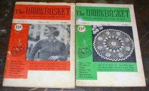 2 Vintage Work Basket Magazines, 1954 Crafts Etc