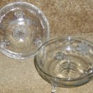 Pair Antique C1890 Deeply Etched Glass Nappy or Bowl NR