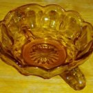 Small Antique C1930 Amber Glass Nappy or Bowl
