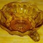 Small Antique C1930 Amber Glass Nappy or Bowl