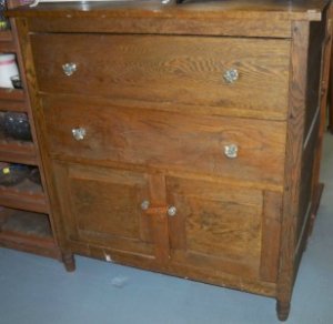 Antique C1870 Primitive Oak Gentleman's Chest Pegged