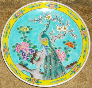 9 1/2" Marked in Blue "Made in Japan" Moriage Plate, C1920
