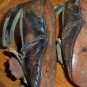 Antique C1870 Leather Doll Shoes 4 1/4" long 1 3/4" wide