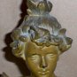 Art Nouveau French Patinated Bronze Spelter Metal Bust of a Lady, Boule de Neige