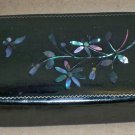 C1860 Antique Paper Mache Snuff Box, Inlaid MOP