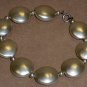 Rare 40's Miriam Haskell Style Faux Pearl Bracelet w/5/8" wide Stones