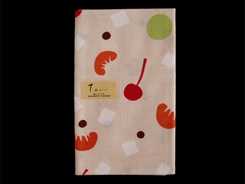 Tenugui Japanese Cotton Towel/ Mitsumame, Dessert Print