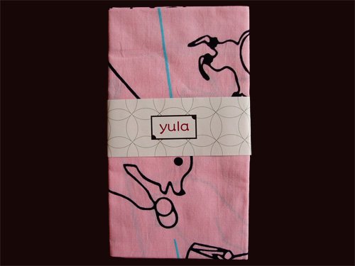 Tenugui Japanese Cotton Towel/ Animals, Pink from Japan