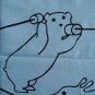 Tenugui Japanese Cotton Towel/ Animals, Blue from Japan