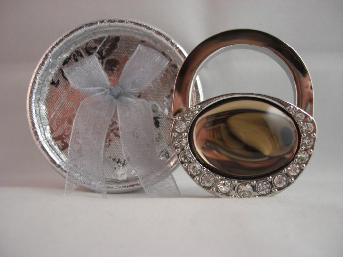 Crystal Stone Handbag Hanger - Brown