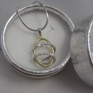 Unique Design Sterling Silver Plated Gold CZ Pendant Necklace