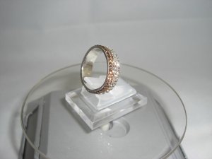 Crystal Progressive Color Gold & White Ring (Size 7)