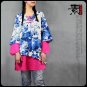 Cloth plate buttons horn Sleeve round neck T-shirt