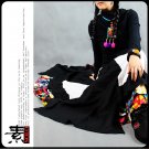 Mongolian style black and white dress