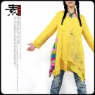Chinese knot Button Patchwork Long Coat/Dress