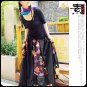 Mixed colors black and white skirt hem over national winds