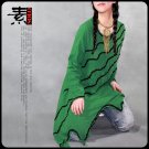 Burr / round neck / hem irregular national wind jacket