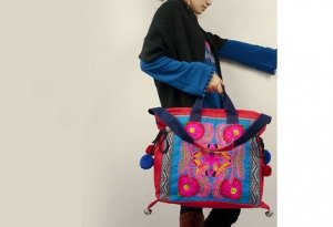 Ethnic Style Big Canvas Messenger Bag