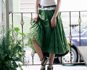 Green swing dress