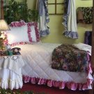AMY DOUBLE RUFFLED GINGHAM BEDSPREAD - QUEEN SIZE