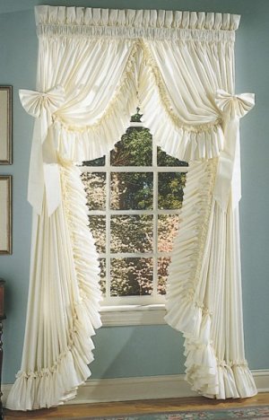 RUFFLED ELEGANCE SWAG STYLE CURTAINS