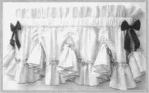 AMY DOUBLE RUFFLED GINGHAM POUF VALANCE - 90 W x 20 L
