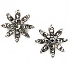 Black Earring Post Earring Flower Crystal Studs 17 Mm Drop 11315-99832BNBLK