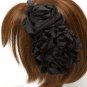 Black Hair Accessories Hair Band Elastic Fabric Flower Charm 5 Inch Width / 96827-027BLK