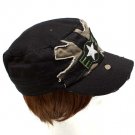 Black Hat And Cap Stretch Cadets Star 100% Cotton One Size / 425827-105BLK