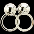 Silver Colored Earring Post Earring Metal Casting Texture Metal Disc Hoop 2 Inch Ho 32533-09657RDSIV
