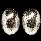 Silver Colored Earring Post Earring Clip On Metal Casting Dome Texture 1 1 2 Inch D 32533-09299RDSIV