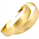 Gold Colored Earring Post Earring Matte Finish 10 Mm Width 2 Inch Drop 32533-04772MGGOD