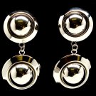 Silver Colored Earring Post Earring Metal Casting Metal Disc 1 1 2 Inch Drop 32533-03467RDSIV