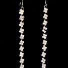 Clear Earring Fish Hook Linear Drop Crystal Studs 3 Inch Drop 32531-51050RDCLR